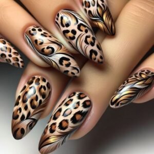 Leopard Animal Print Press on Nails (Almond Shape)